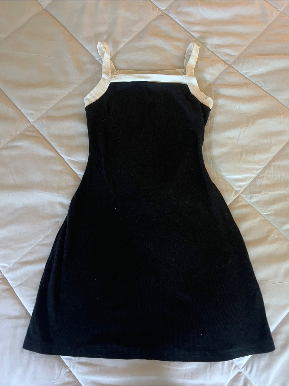 SHEIN Black Mini Dress with White Trim